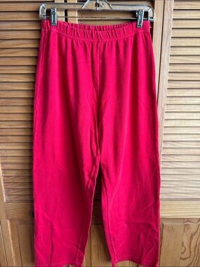Las Olas Women’s Red Fleece Bottoms - Cozy Pull-On Pants